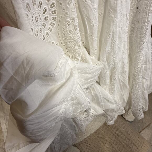 Free People Midnight Cruiser One-Piece Jumpsuit White Eyelets Lined Size XS - Picture 8 of 16